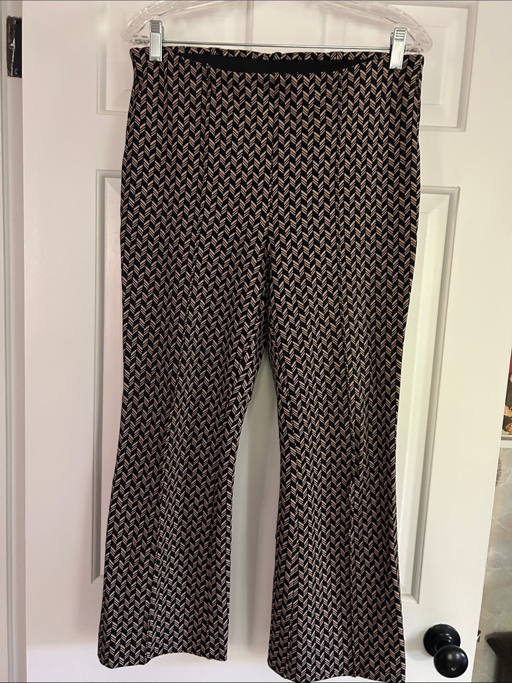 Philosophy Black and Cream Flared Patterned Pants